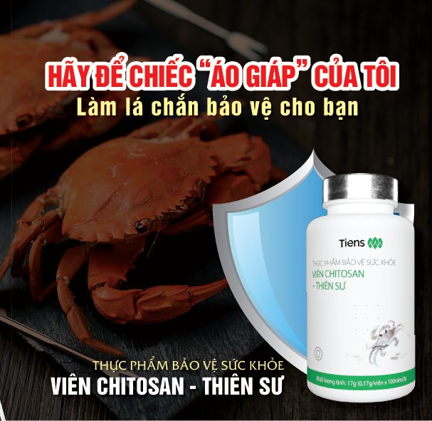 Thực phẩm bảo vệ sức khỏe Viên Chitosan - Thiên Sư. Tăng cường chức năng miễn dịch, Bảo vệ và giải độc gan