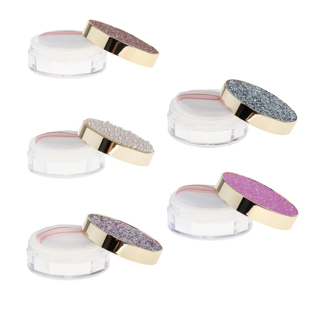 10G Makeup Loose Powder Case Blush Container W/ Mirror&Powder Puff