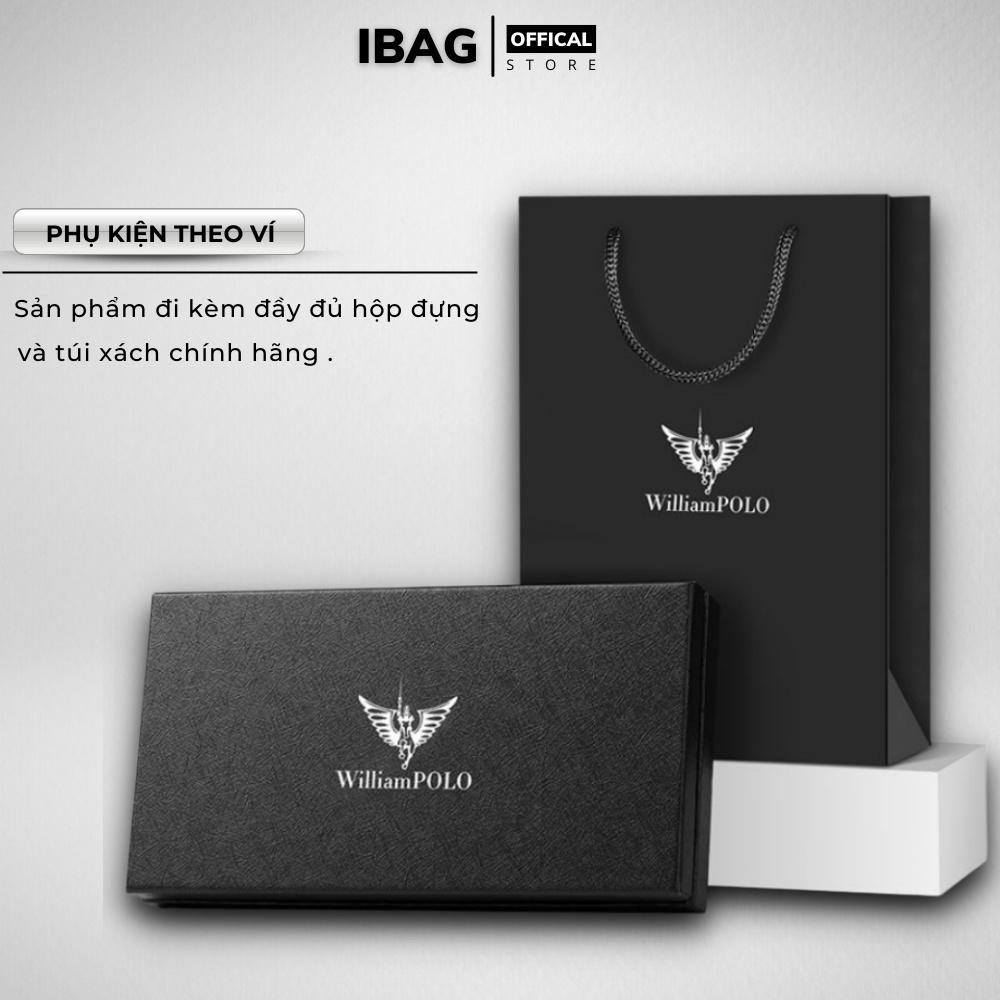 Ví Dài Nam,Ví Cầm Tay Cao Cấp William POLO,Chất liệu Da Bò thật ,Full hộp đựng -Thiết kế nhiều ngăn,Chống nước-