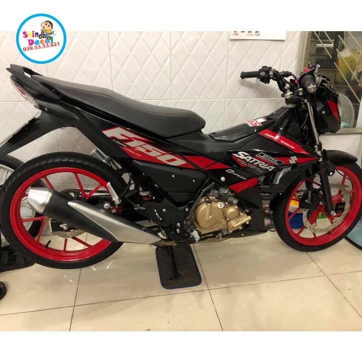 Tem rời satria fi đỏ đen chữ xám