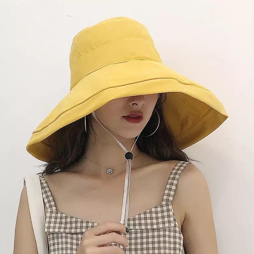 Mũ nón vải bucket trơn đen vành rộng ulzzang phong cách hàn quốc dành cho nữ; M10 - BONMIE