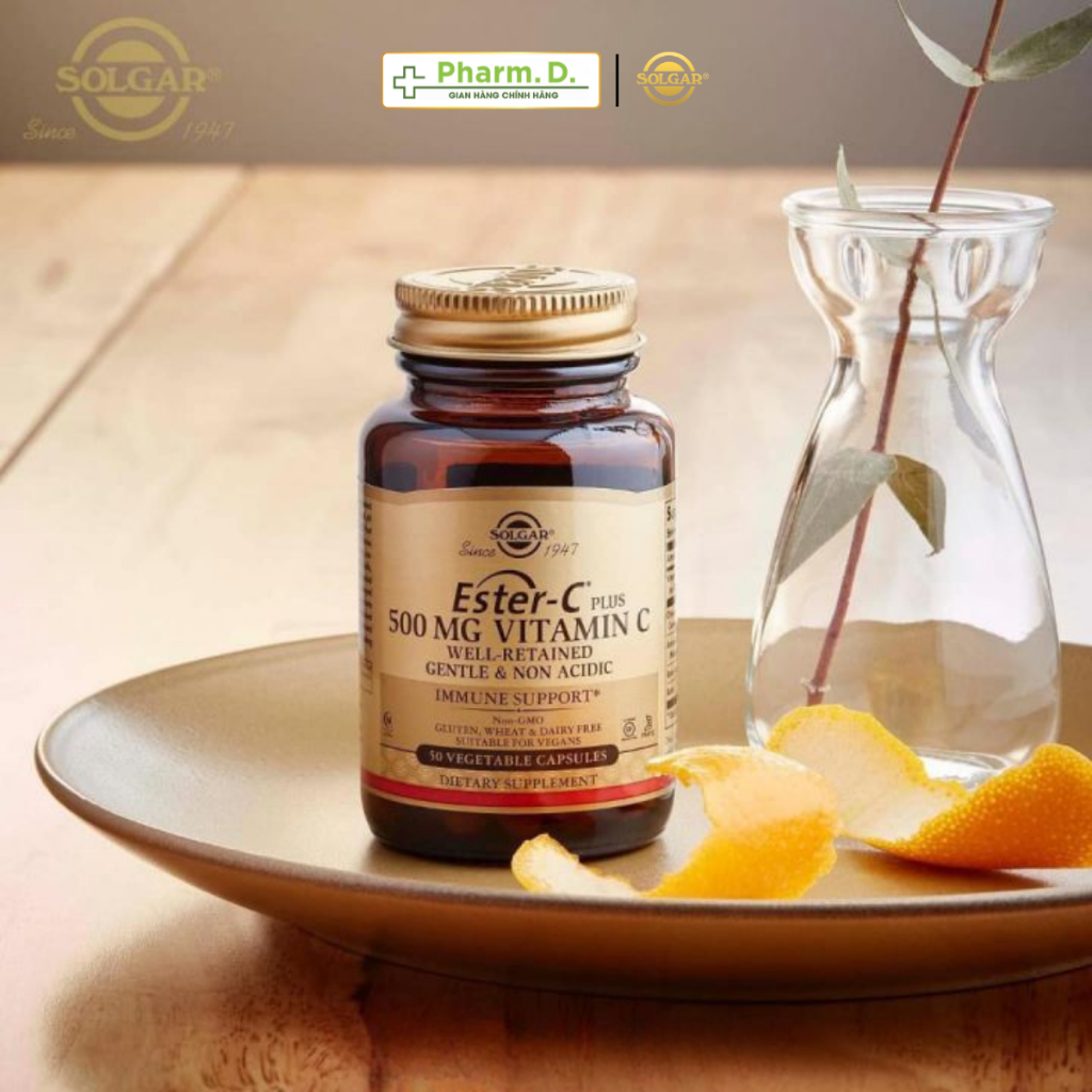 Viên Uống Solgar Vitamin Ester-C Plus 500mg Viên Nang Thực Vật