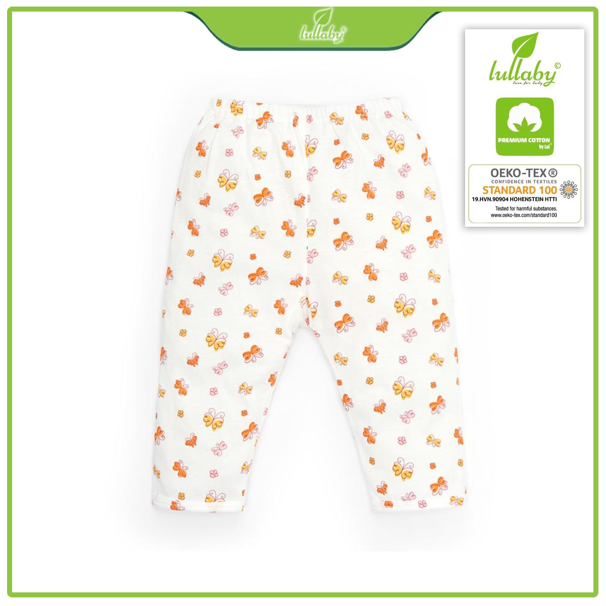 Quần dài đáy đũng Lullaby cho bé gái NH49B Trắng bướm