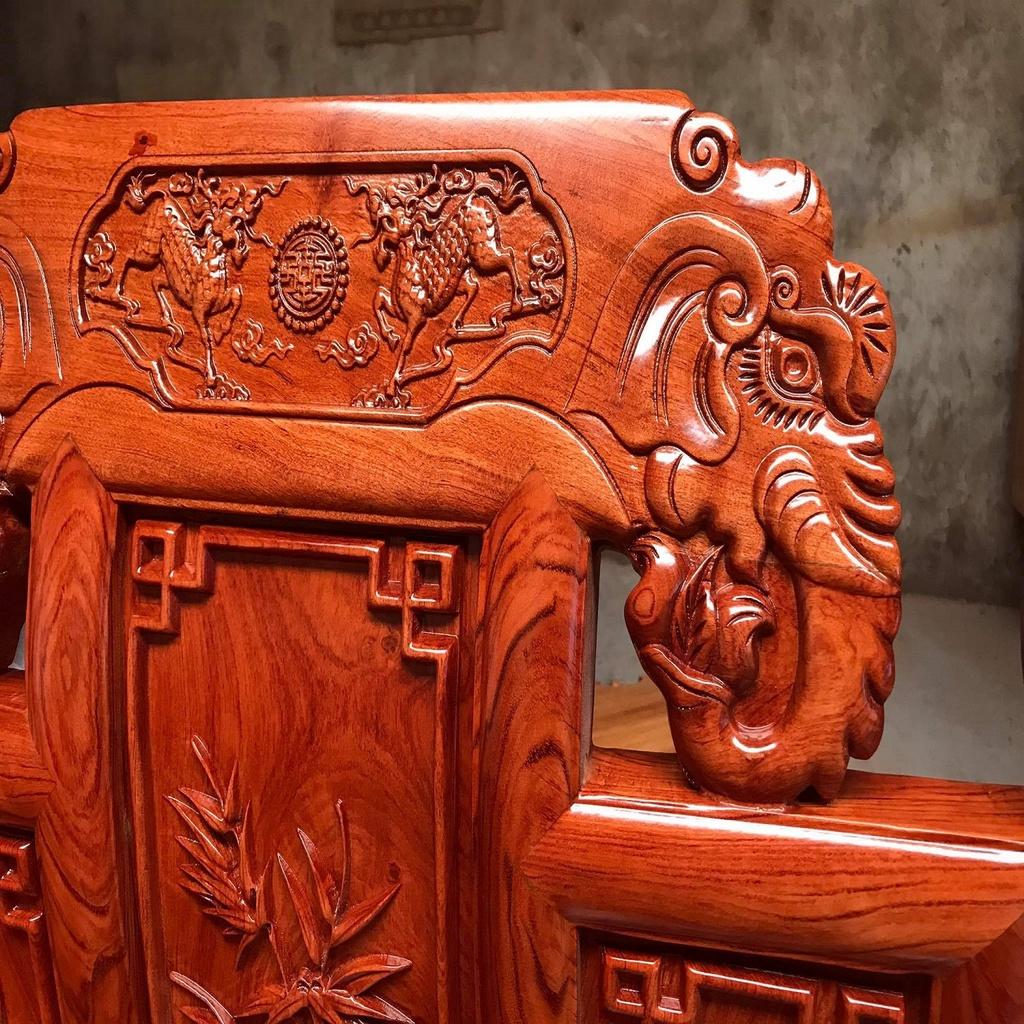Bộ Bàn Ghế Âu Á Tay Voi Đặc Gỗ Hương Đá