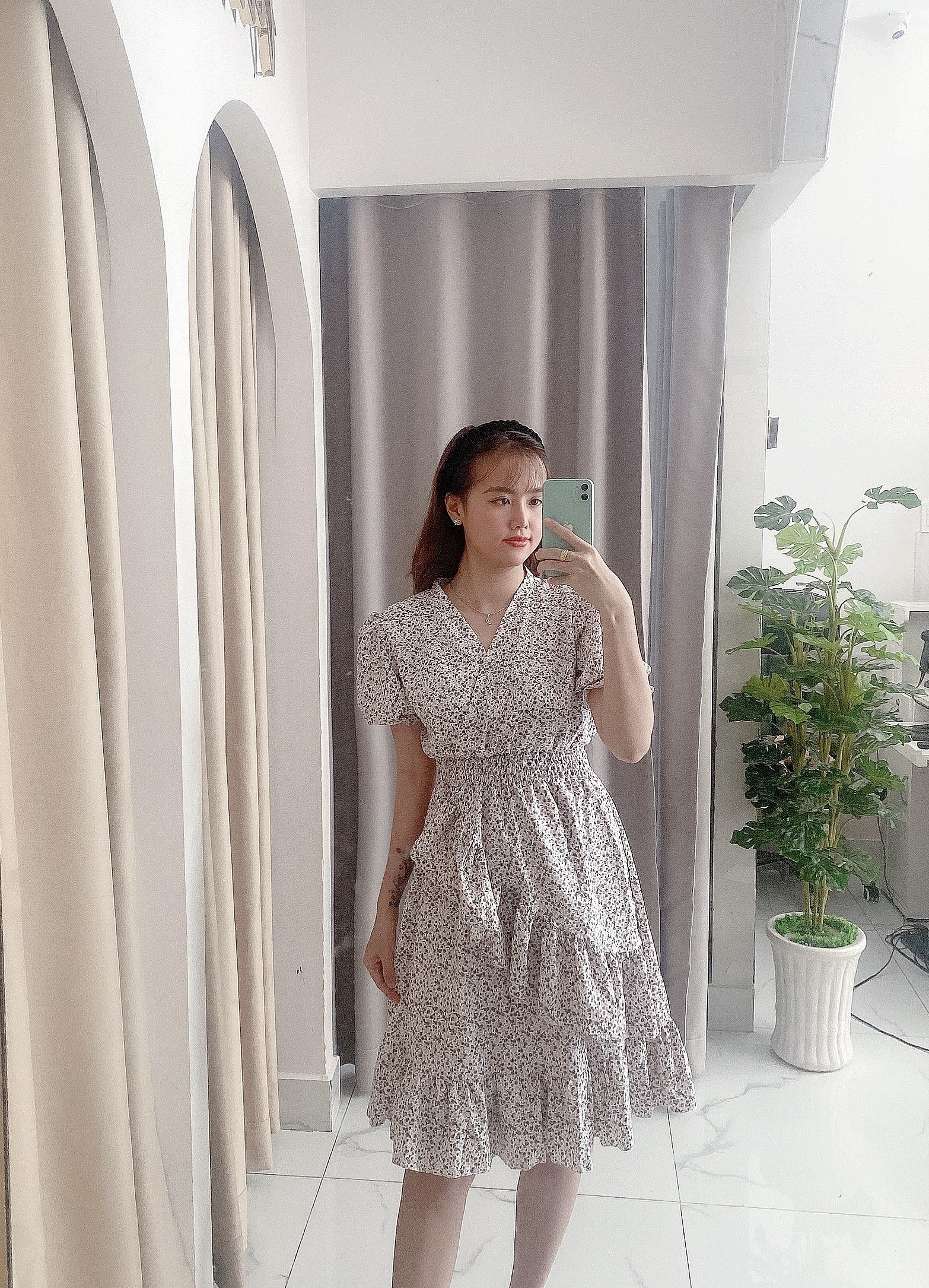 Váy đầm nữ dáng dài,kiểu cổ tim đắp chéo bèo - chất lụa bao mát k nhăn , dáng dễ mặc, cực xinh - V002