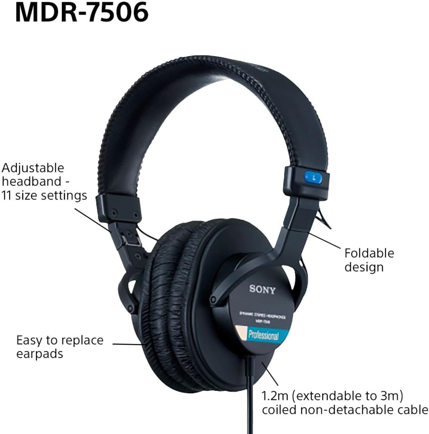 Tai Nghe Kiểm Âm Closed-Back Sony MDR-7506 - hàng chính hãng