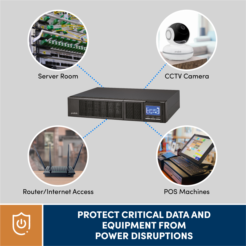 Bộ lưu điện UPS Online PROLiNK PRO903ERS (3000VA/2700W) bảo vệ tối đa cho các tải quan trọng trong ứng dụng công nghệ - Hàng chính hãng