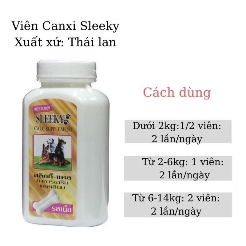 Canxi Thái Lan Sleeky chó mèo - canxi nano dinh dưỡng cho chó mang bầu