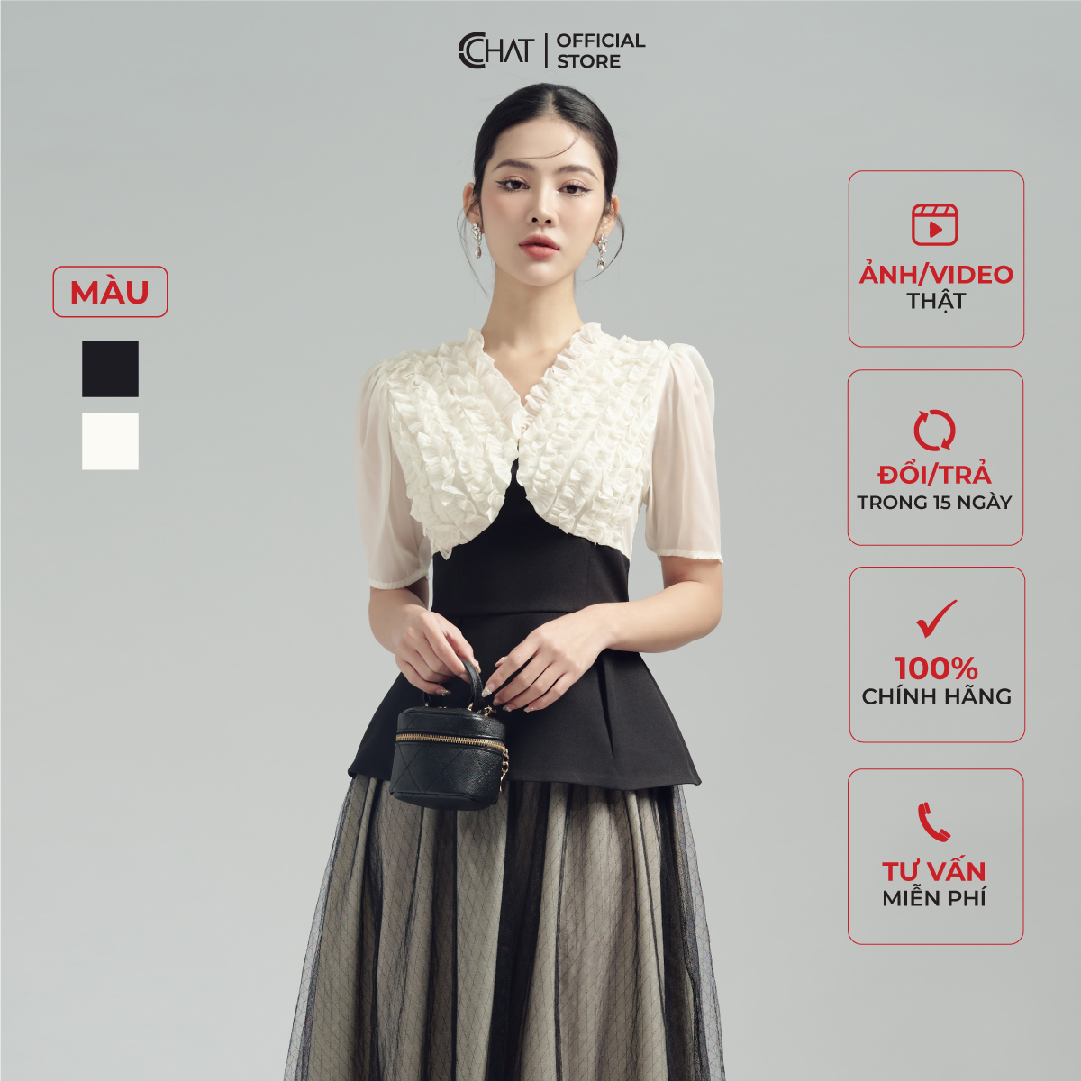 Mua Áo Kiểu Nữ Cổ V Bèo Thân Tà Peplum Chất Tuytsi Hàn Mềm Mịn 53ANS8002PT - trắng - S tại CCHAT OFFICIAL STORE Mua Áo Kiểu Nữ Cổ V Bèo Thân Tà Peplum Chất Tuytsi Hàn Mềm Mịn 53Ans8002Pt - Trắng - S Tại Cchat Official Store