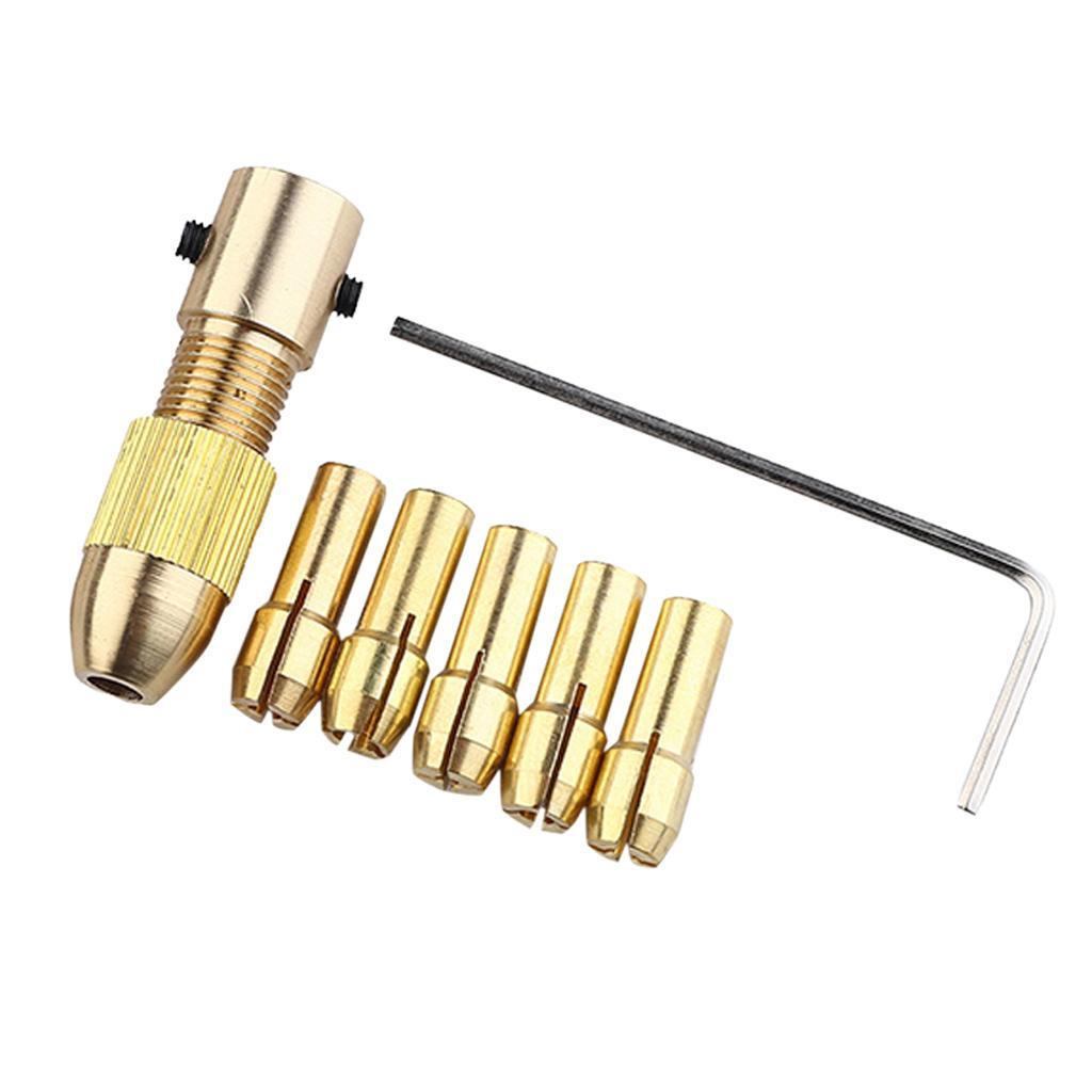 2X 7Pieces Small Electric Drill Bit Collet Mini Twist Drill Tool Chuck Set