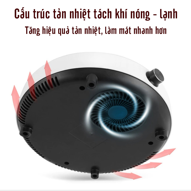 Bếp từ đơn tròn bếp từ dương công suất 2200W  mặt kính cường lực phím cơ chế độ an toàn