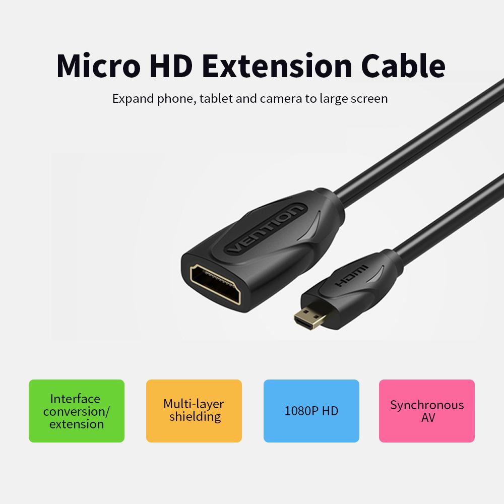 Cáp Micro HD VENTION HD 1080P Cáp mở rộng cho máy tính bảng 1m 