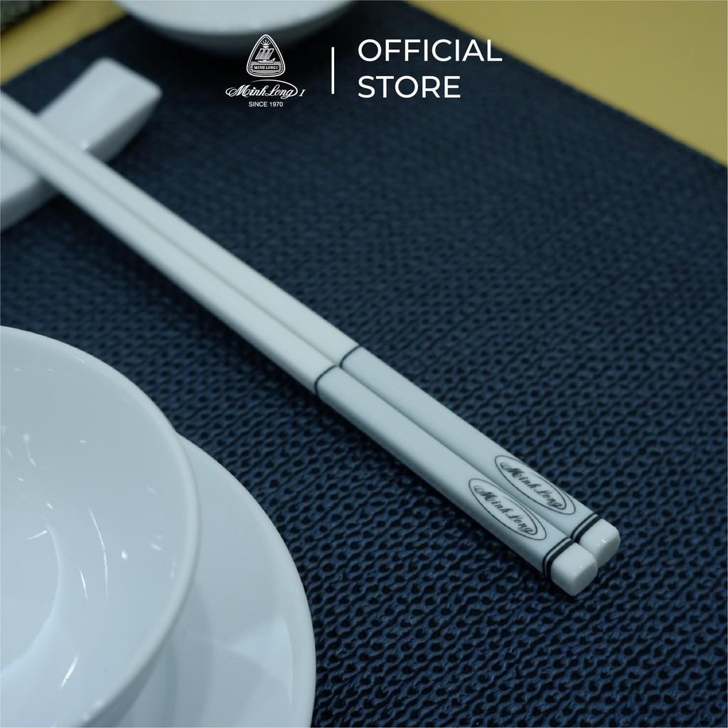 Đũa sứ dưỡng sinh 24.4 cm Dưỡng Sinh IFP Màu xám pastel Sứ cao cấp Minh Long