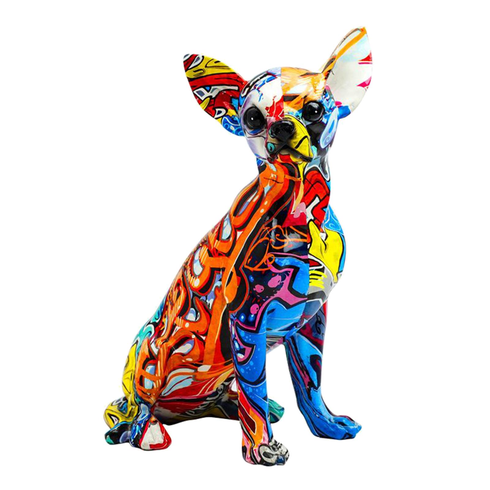 Colorful Dog Figurine Resin Craft Animal Dog Statue Sculpture
