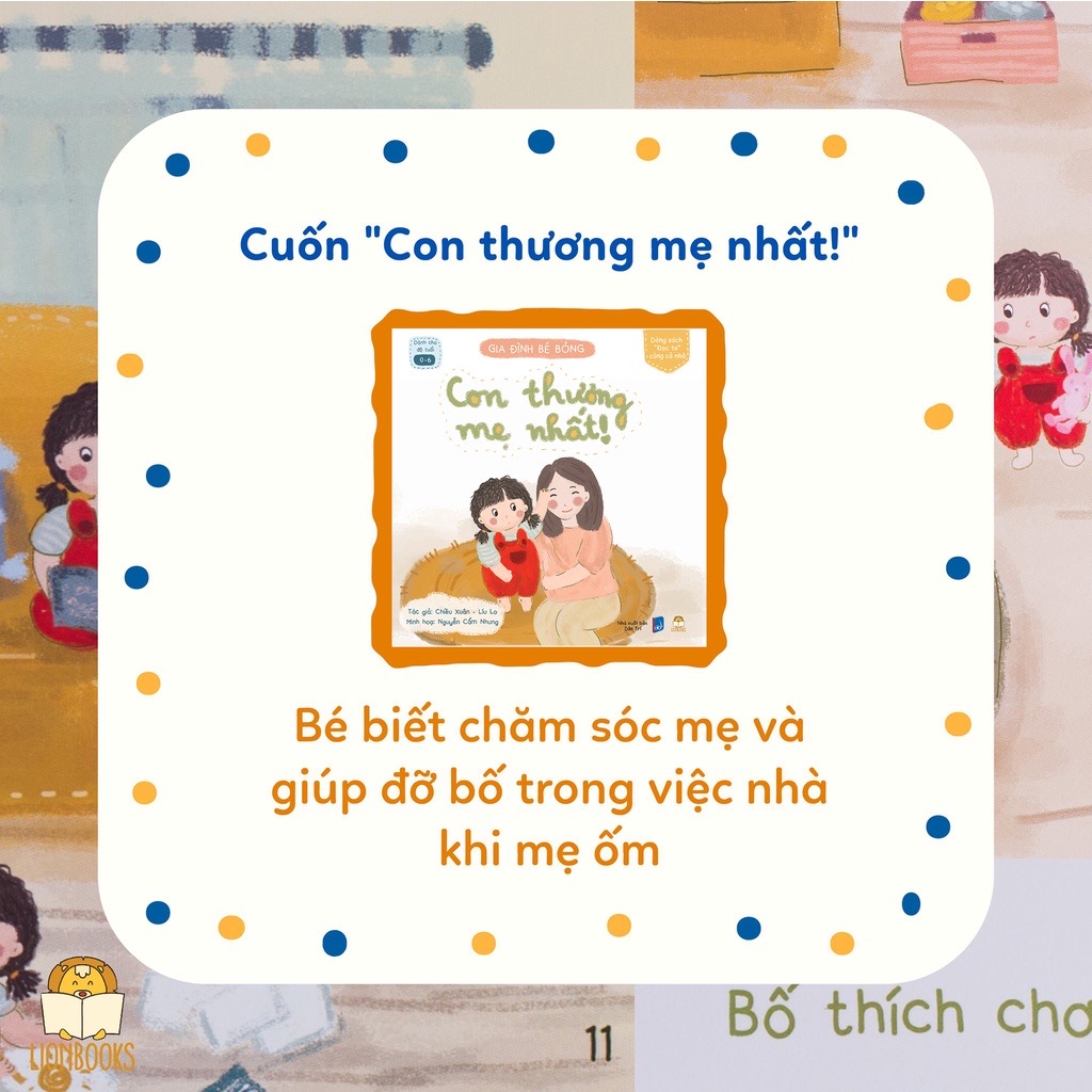 Sách thơ cho bé - Bộ 03 cuốn Gia Đình Bé Bỏng - Sách thơ cho bé tập nói, tập đọc gắn kết yêu thương với bố mẹ, ông bà - Lionbooks