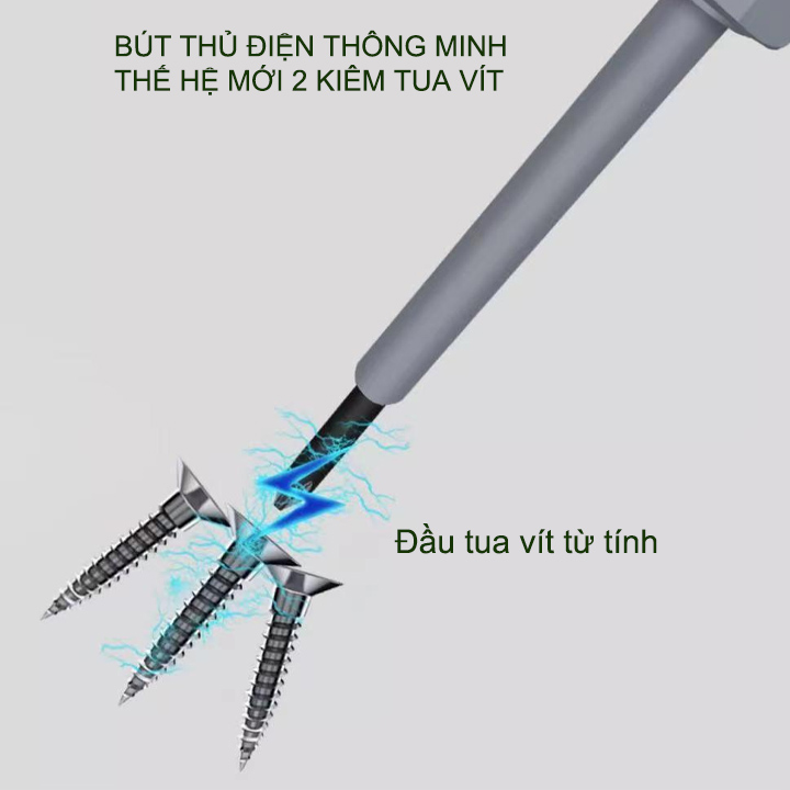 Bút thử điện thông minh thế hệ mới 02, với 2 đèn xanh đỏ, tua vít từ tính, kiểm tra dây điện đứt ngầm, đo thông mạch