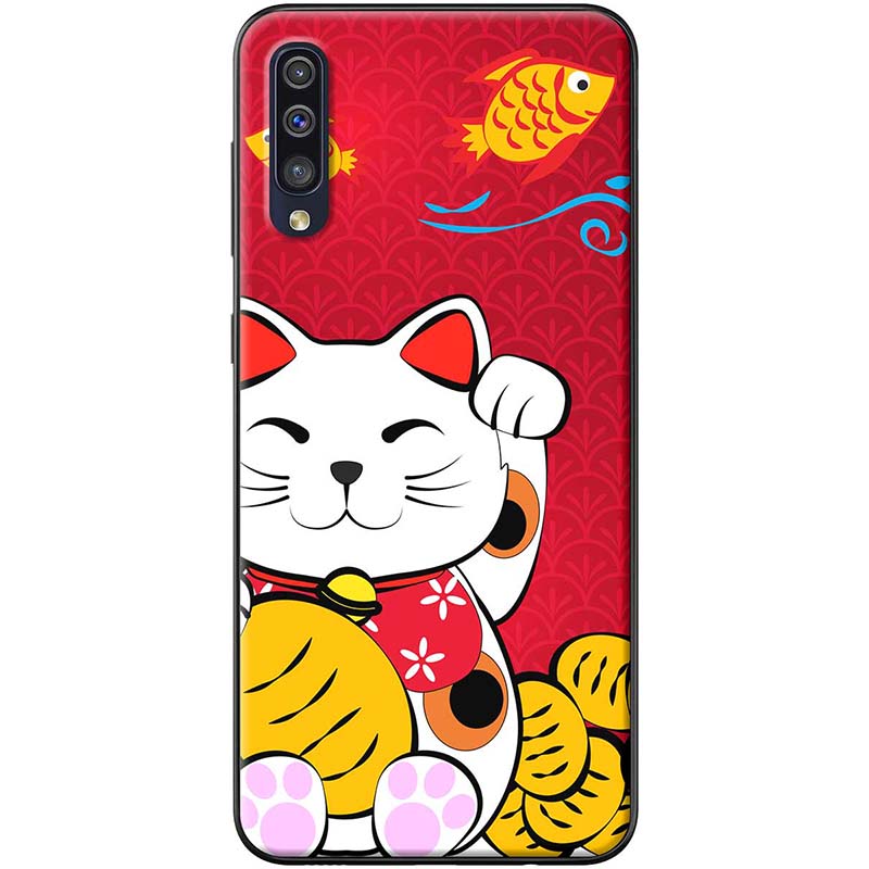 Ốp lưng dành cho Samsung Galaxy A70 mẫu Mèo thần tài cá chép