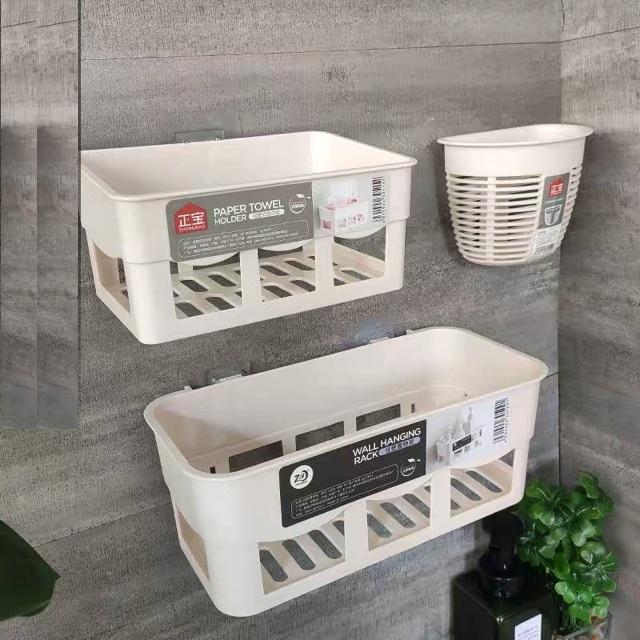 Kệ Nhựa Treo Tường Nhà Tắm K53, Nhà Bếp Dính Tường Chịu Lực Chắc Chắn Nhựa Chịu Lực