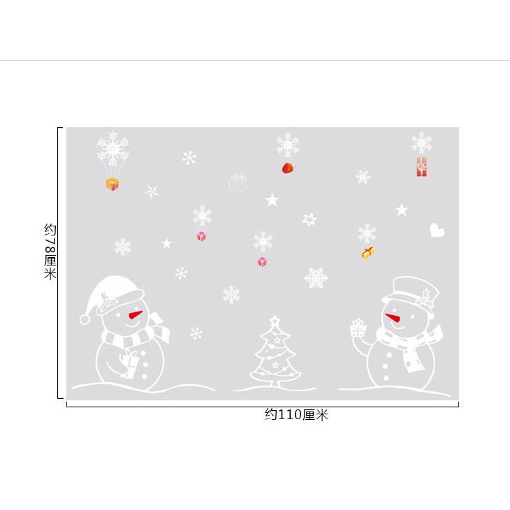 Decal trang trí noel hai chú người tuyết