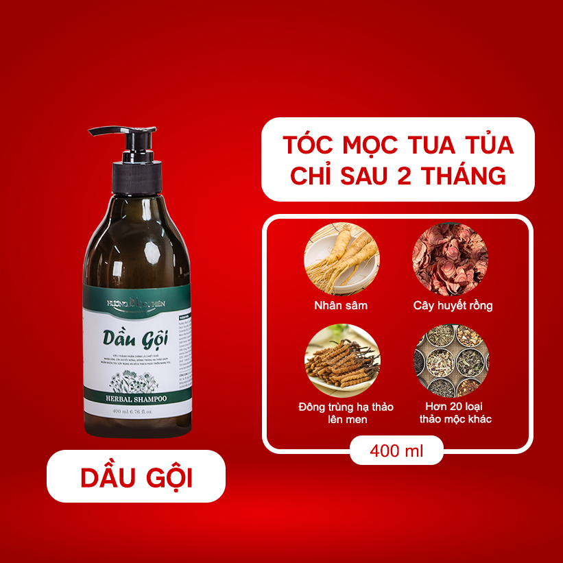 Dầu Gội Giảm Rụng Tóc Mọc Tóc Nhanh Cao Cấp - Hương Mộc Nhiên 400ml - Phù Hợp Mọi Loại Da Đầu Mọi Lứa Tuổi