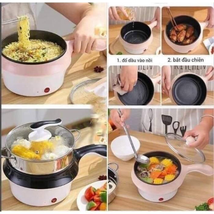 Nồi điện đa năng có quai cầm tặng xửng
