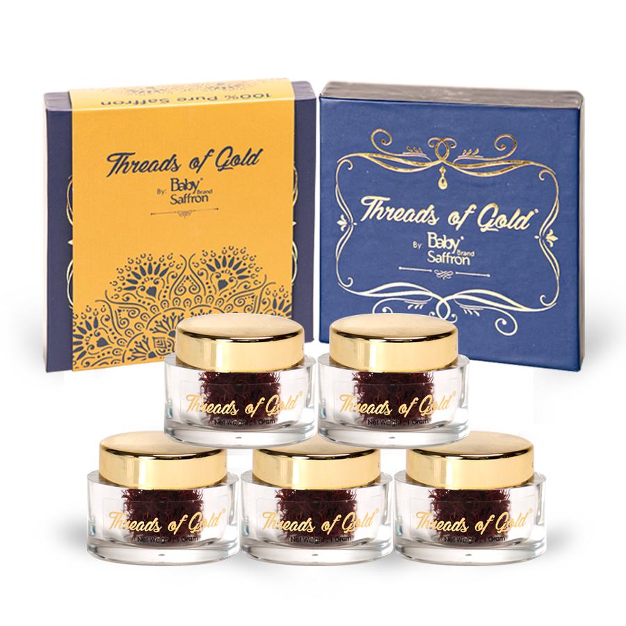 Combo Quà Tặng Nhụy Hoa Nghệ Tây Premium Saffron - Threads of Gold (Premium Product of Baby Brand) Hộp 1 Gram