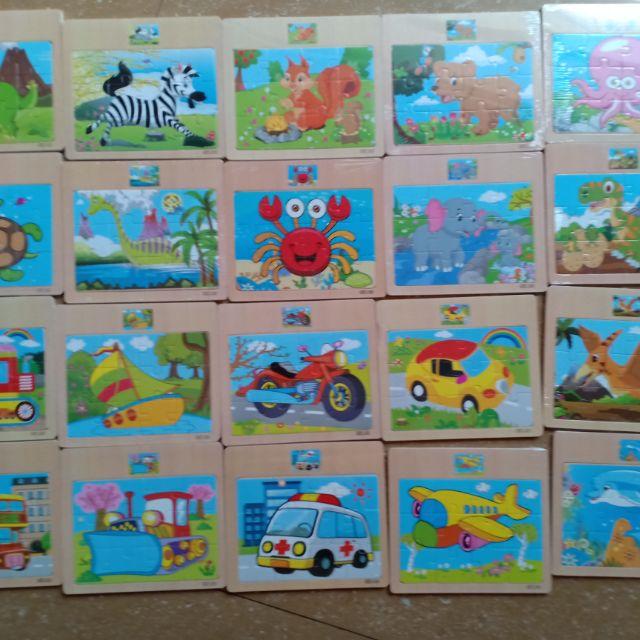 Đồ Chơi Tư Duy - Bộ 8 Ghép Hình 12 Mảnh Gồm PtGT và Con Vật