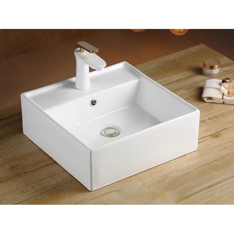 Chậu lavabo sứ, chậu rửa mặt bàn đá, men đẹp - BẢO HÀNH 10 NĂM