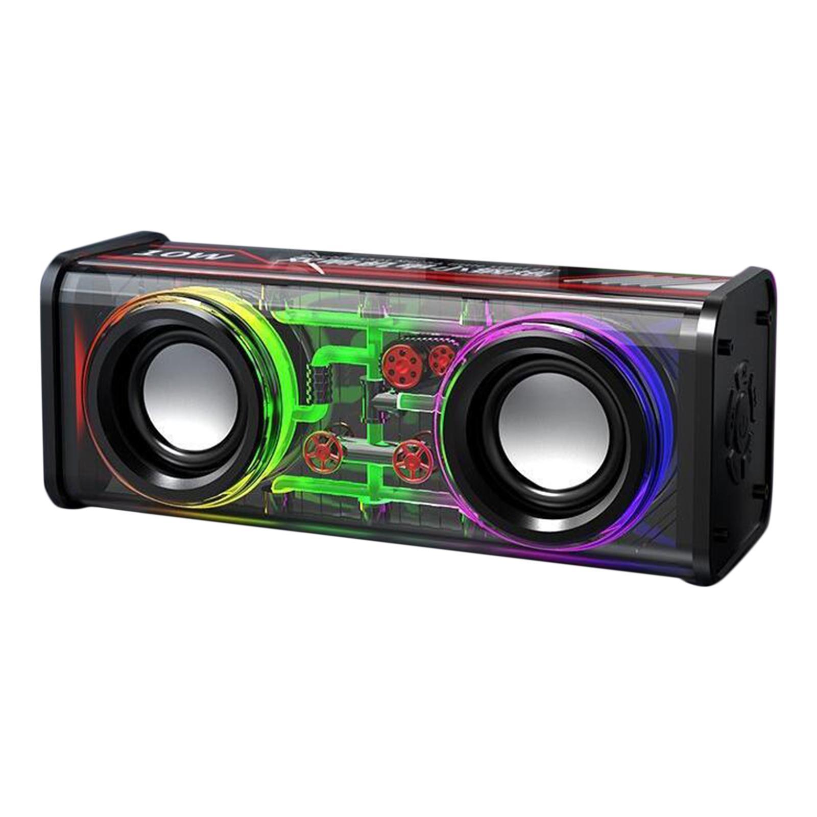 Portable Wireless Speaker Colorful RGB Light V5.3 10W for Home Party Desktop