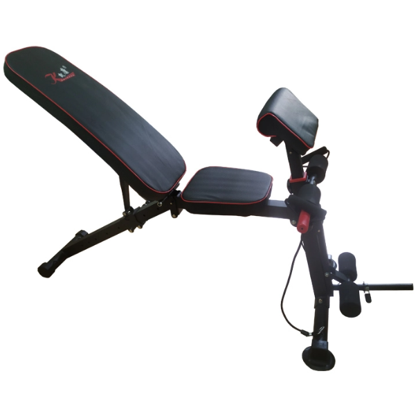 Ghế tập gym đa năng kèm dây kéo đàn hồi KK022D, tải trọng tối đa 120kg, có thể gập gọn dễ dàng