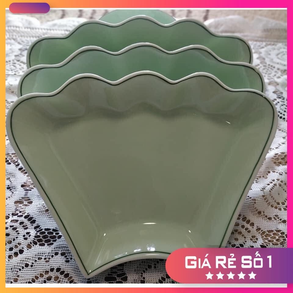 Bộ bát đĩa, bộ đồ ăn mặt trời men xanh ngọc cao cấp