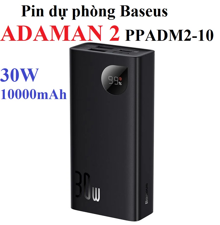 Pin dự phòng 30W dung lượng 10000mAh Baseus Adaman 2 PPADM2-10 - Hàng chính hãng