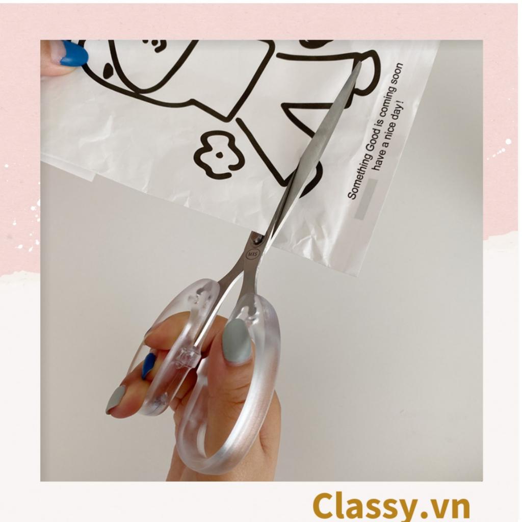 Kéo cắt giấy cầm tay Classy trong suốt nhiều kích cỡ, phù hợp cho học sinh, sinh viên, dân văn phòng PK1174