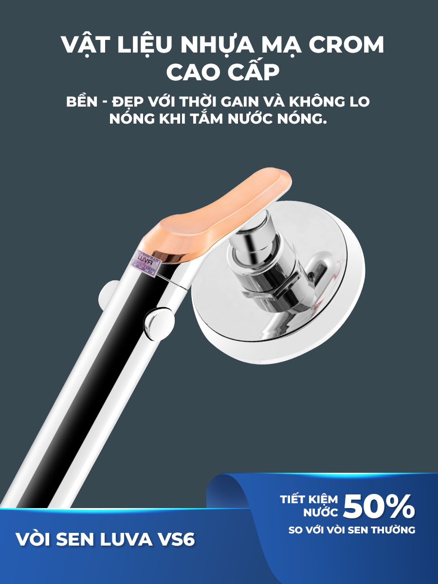 Combo vòi sen LUVA VS6 kèm dây sen LUVA, BH 1 năm-Hàng chính hãng