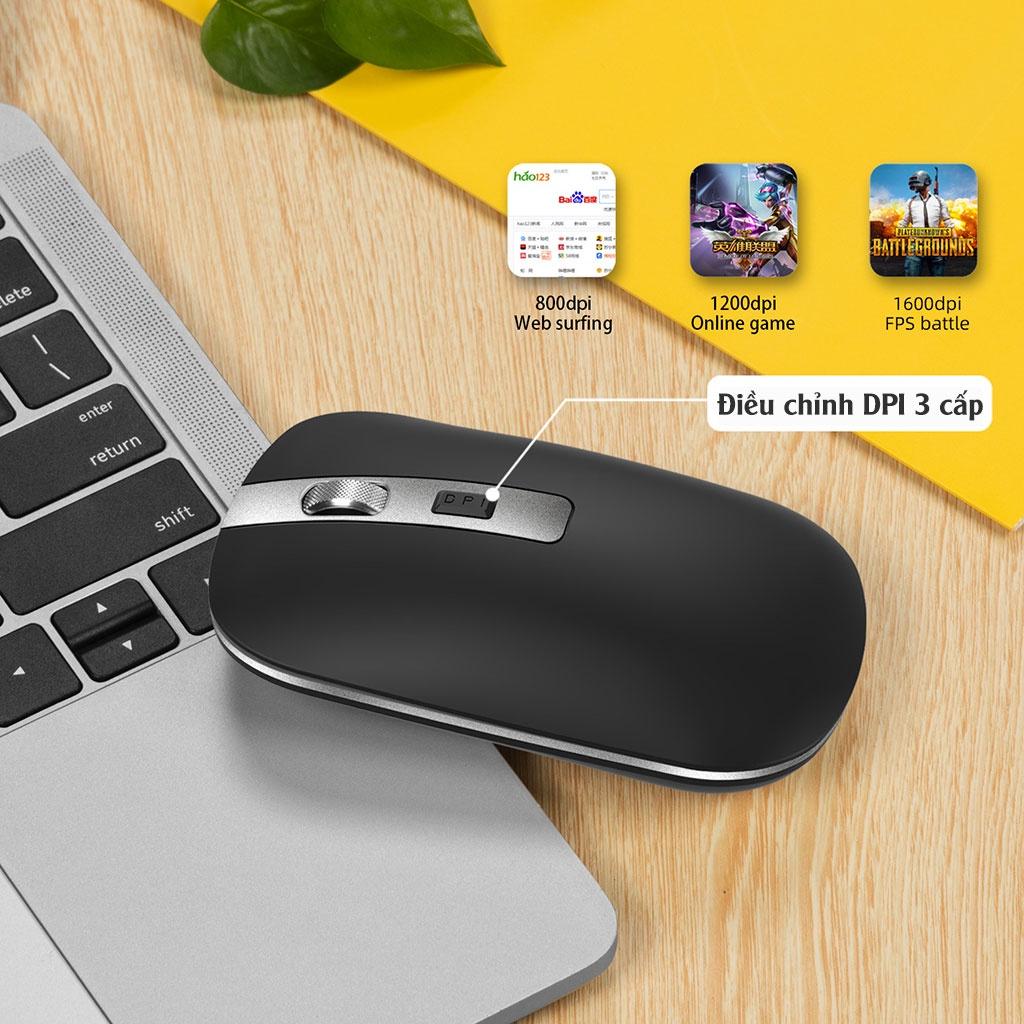 Chuột Không Dây PIX-LINK P30 Sạc Điện Chống Ồn Wireless 2.4Ghz Dùng Cho Laptop, Macbook, Pc, Tivi - Hàng Chính Hãng