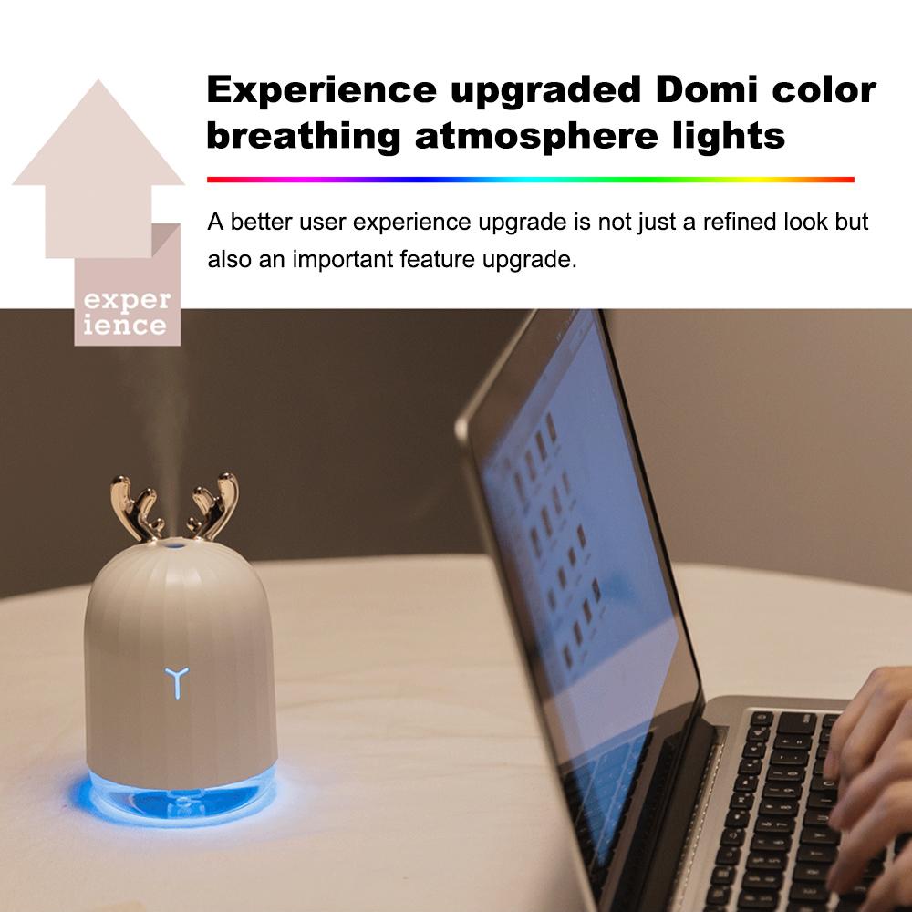 Máy khuyếch tán tinh dầu làm ẩm không khí 220ML bằng sóng siêu âm với đèn led đầy màu sắc