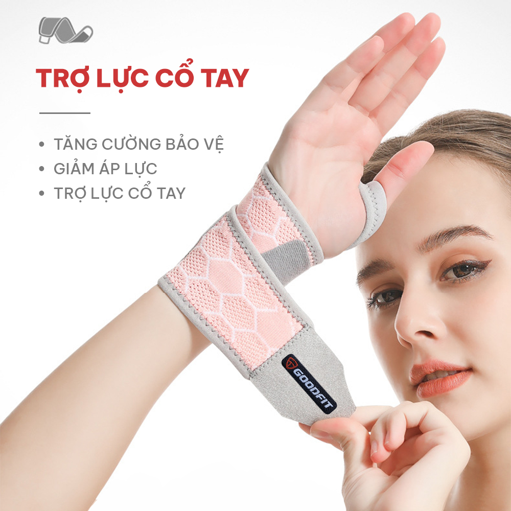 Băng quấn cổ tay chơi thể thao, thoáng khí, bảo vệ cổ tay chính hãng GoodFit GF311W