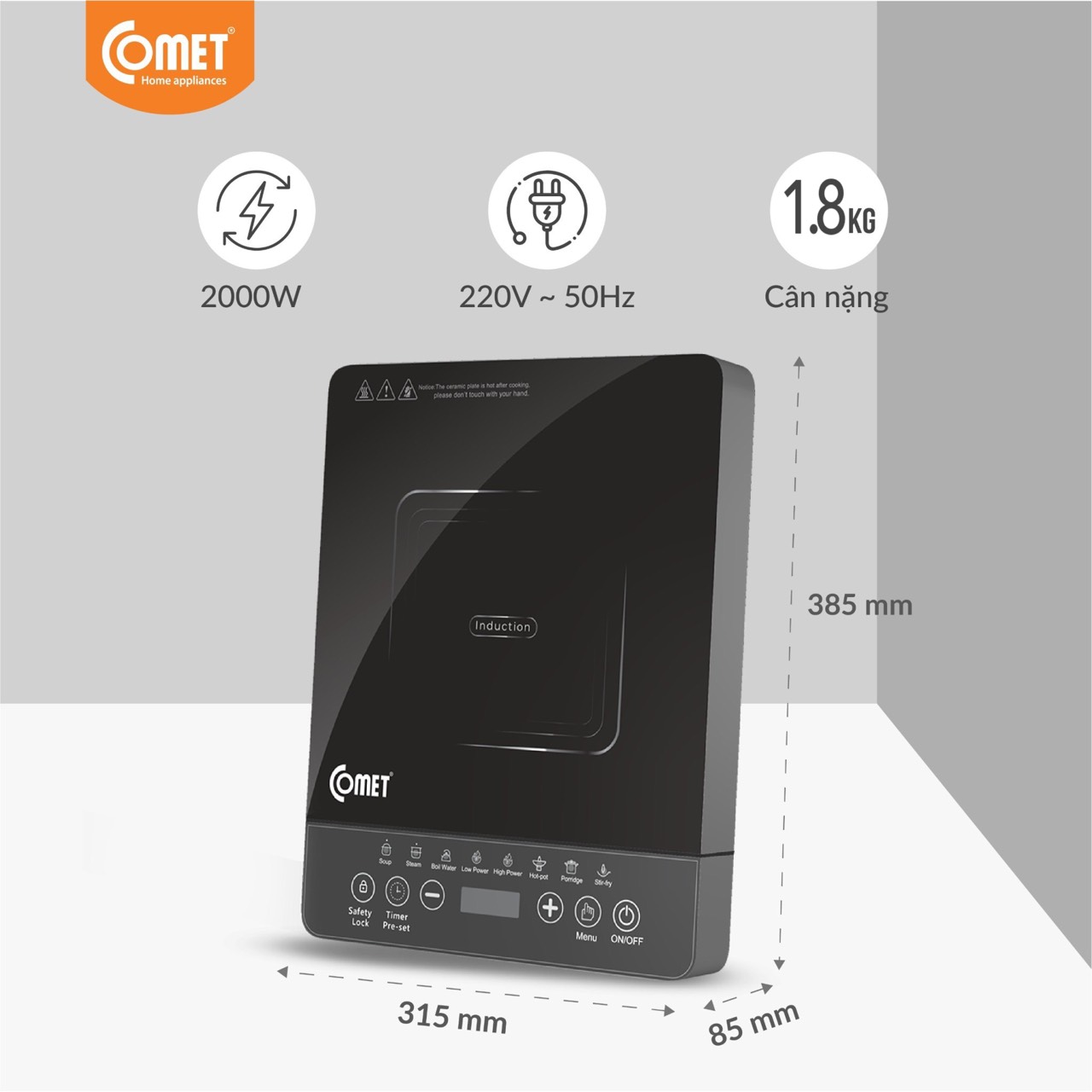 Bếp điện từ Comet CM5415 - HÀNG CHÍNH HÃNG