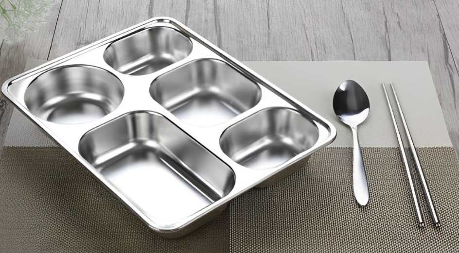 KHAY CƠM PHẦN 5 NGĂN INOX