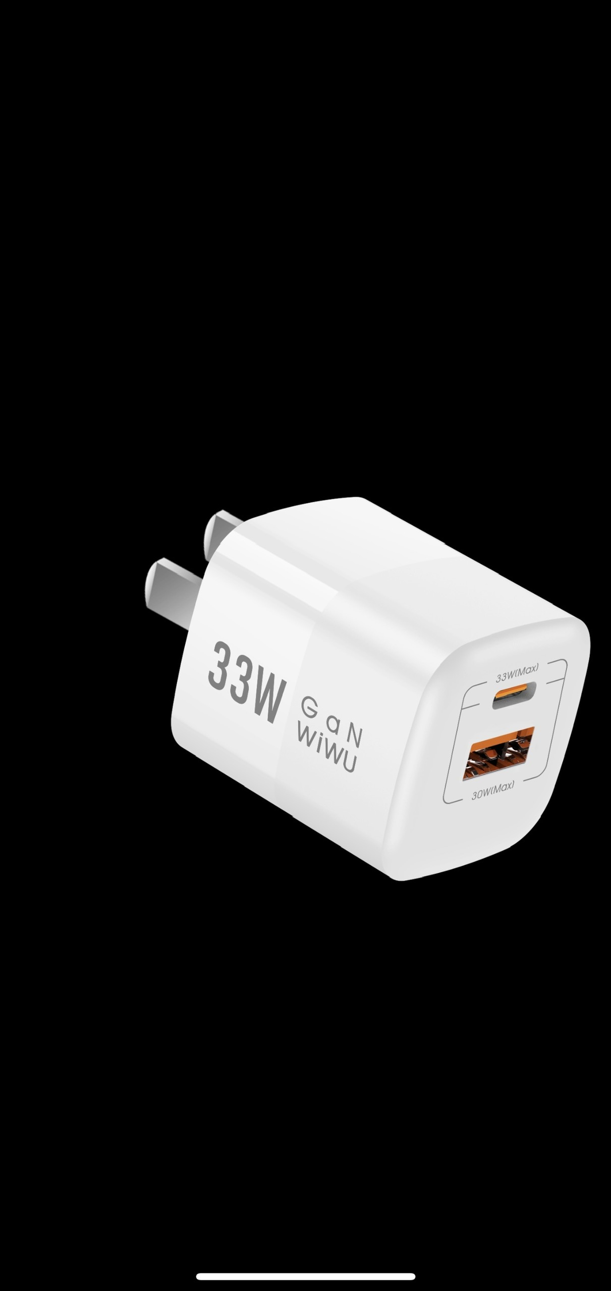 Củ sạc nhanh Wiwu Nano Gan PD + QC Fast Charger Wi-U008 cho điện thoại hỗ trợ sạc nhanh 33W - Hàng chính hãng