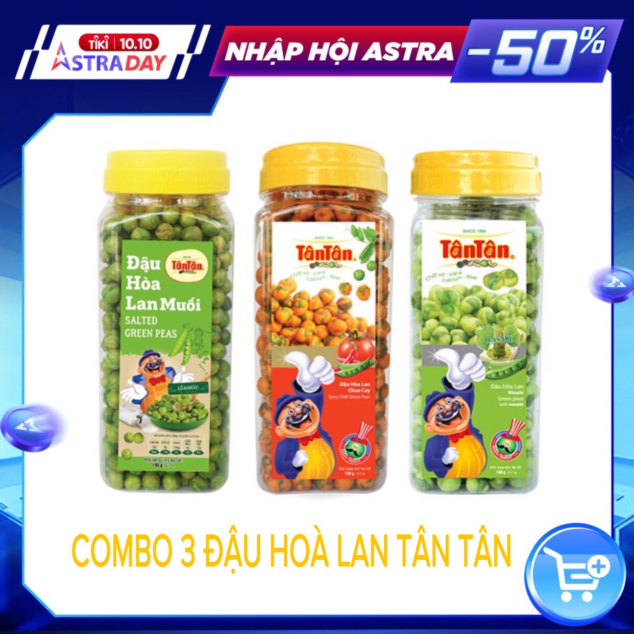 COMBO 3 HŨ ĐẬU HOÀ LAN TÂN TÂN: ĐẬU HL CHUA CAY, ĐẬU HL WASABI, ĐẬU HL MUỐI