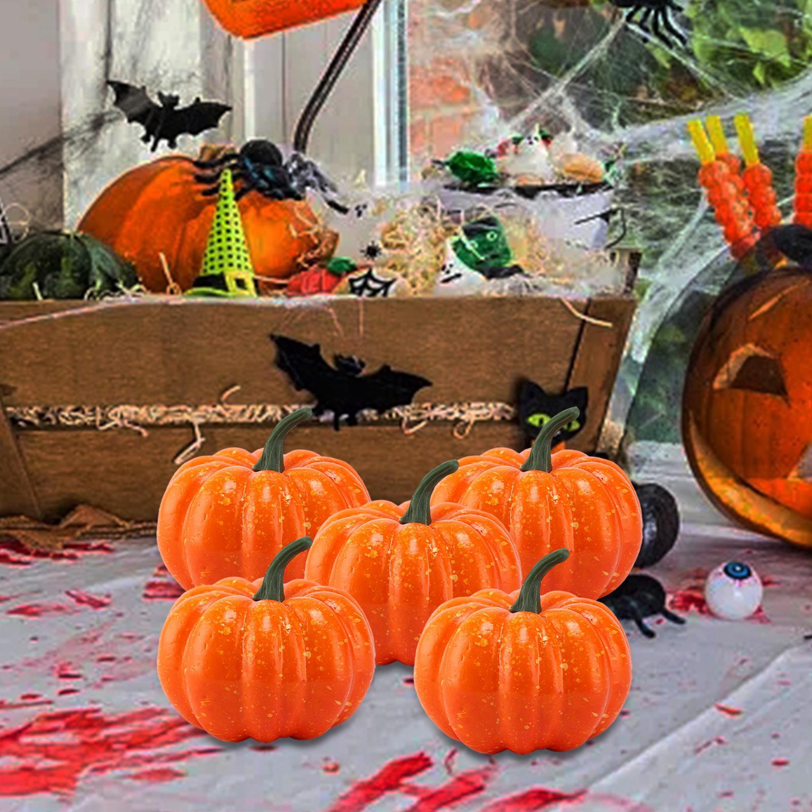 5Pcs Fake Pumpkins Model/ Mini Simulation Pumpkins Model/ Mini Children's Education Tool /Fake Foam Pumpkins for Halloween
