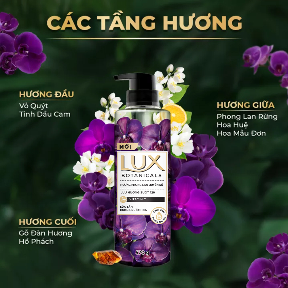 Sữa Tắm Lux Botanicals Hương Phong Lan Quyến Rũ 570g