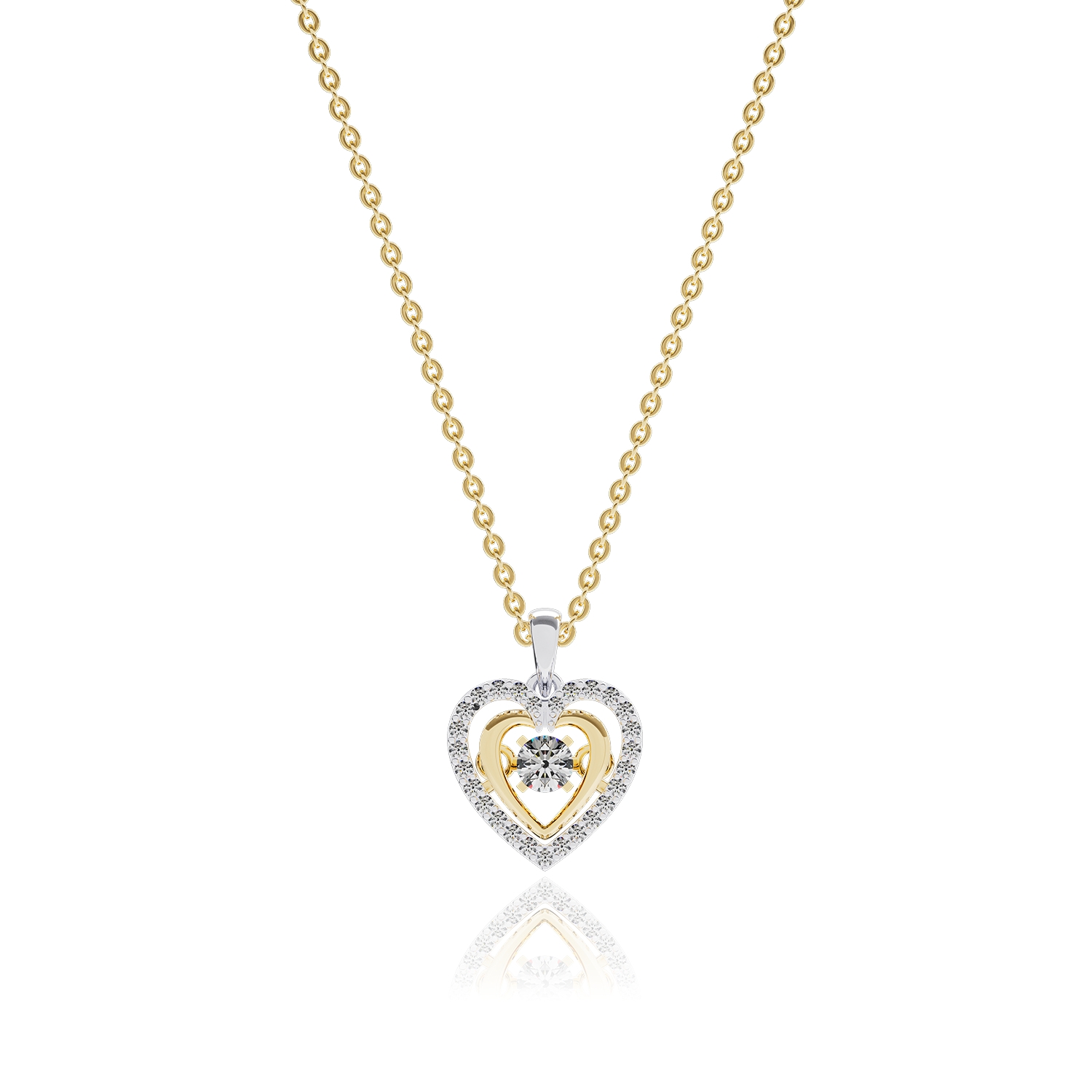 Mặt Dây Chuyền Vàng 14k Dancing Heart MDMAMD659 Huy Thanh Jewelry