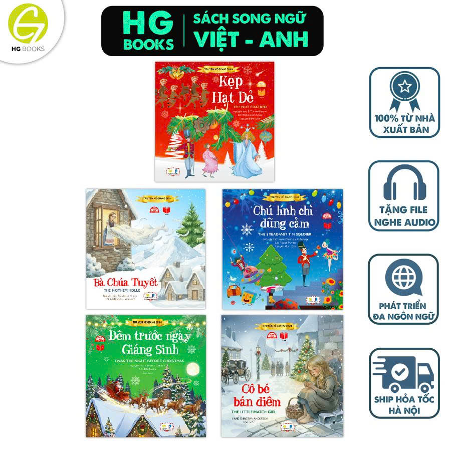 Sách hay Giáng Sinh: Truyện kể Giáng Sinh - combo truyện Song ngữ hay cho bé