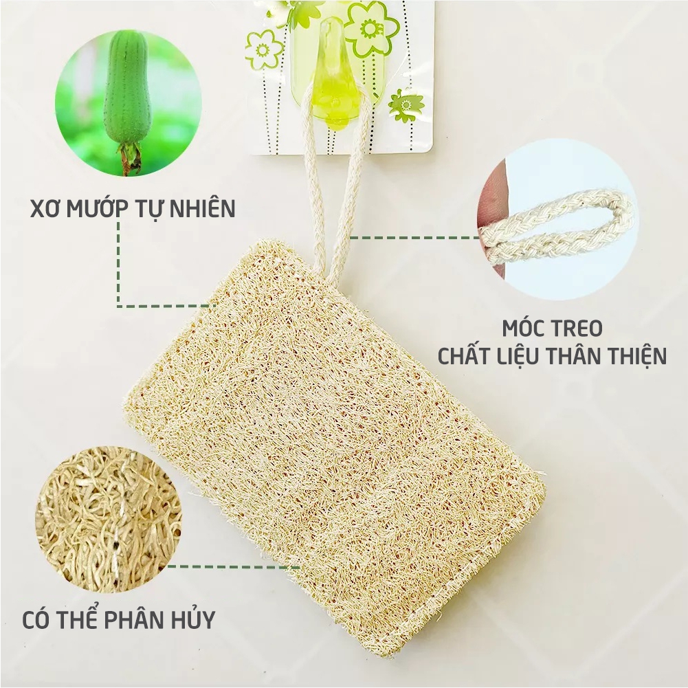 [PHIÊN BẢN MỚI] Xơ Mướp Rửa Chén Bát Xoong Nồi Cao Cấp - 100% xơ mướp hữu cơ, kích thước lớn, chỉ may chắc chắn THÂN THIỆN MÔI TRƯỜNG