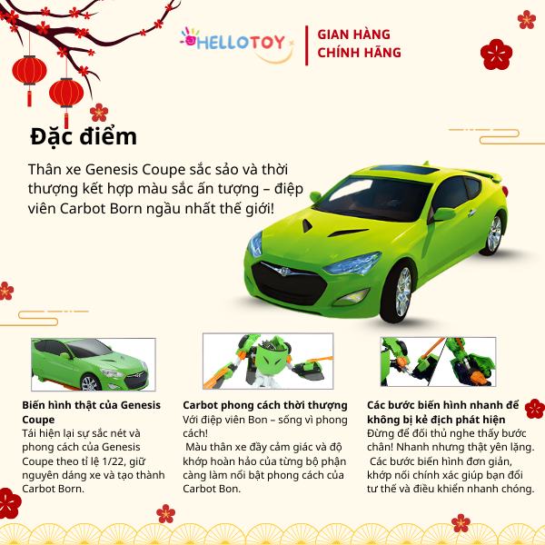 Đồ Chơi Mô Hình Lắp Ráp Xe Hơi Biến Hình HELLO CARBOT Born (Cỡ Lớn)