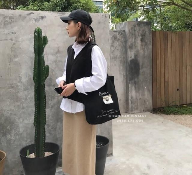 Hình ảnh TÚI TOTE VẢI TÚI TOTE ULZZANG VINTAGE