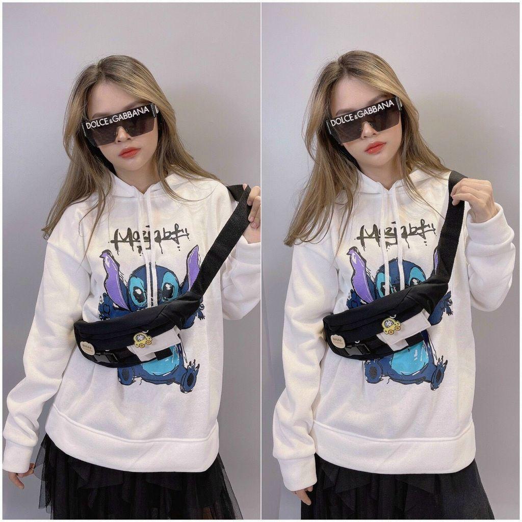 Áo Khoác Nỉ Hoodie Chuột Stitch Freesize Mặc Rộng Rãi Thoải Mái Knn03