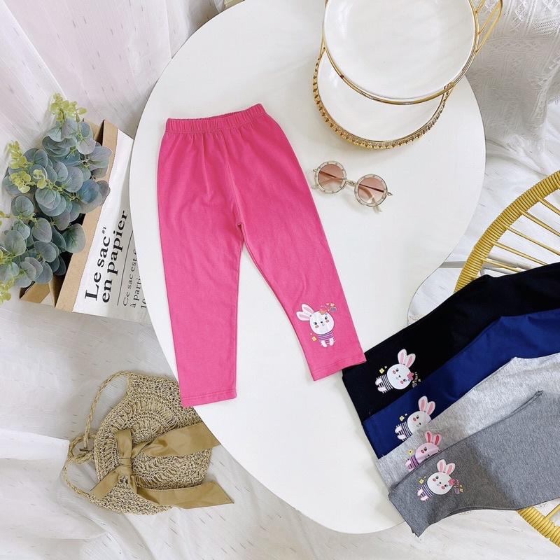 Quần dài cotton,Quần legging cho bé gái Chất liệu cotton inin hình thỏ đẹp
